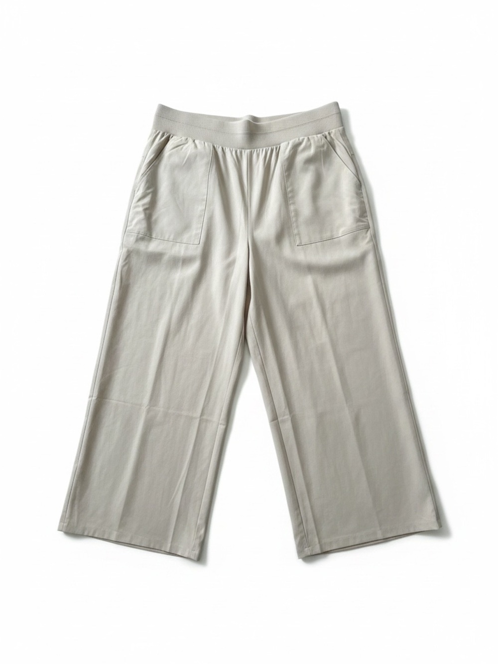 NWT Talbots T Large Wide Leg Ankle Pants Oat Travel Pull-On UPF 50 Stretch - Picture 2 of 10